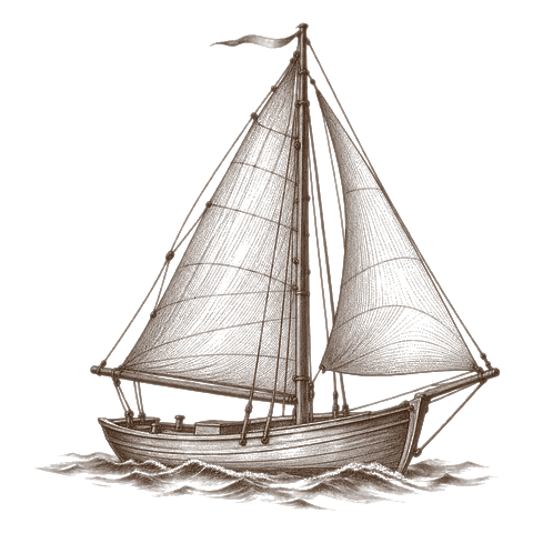Kupferstich eines Segelboots